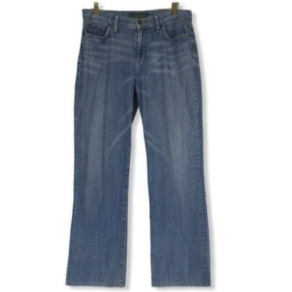 LRL Ralph Lauren Denim - LRL Ralph Lauren Womens Medium Wash Straight Leg Jeans 4 High Rise Green Label